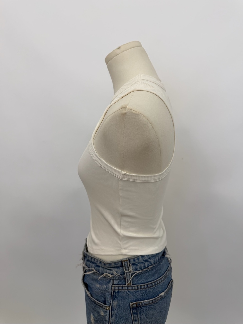 Beach Riot White Ribbed High-Neck Tank - Picture 3 of 5